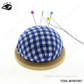 DIY tools sewing accessories blue checker pin cushion